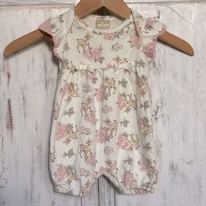 Milon baby romper, 3-6 months, excellent condition, Bambi/fawn print